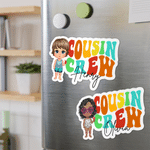 Personalized Cousin Crew Cartoon Character  Fridge Cruise Magnet with Name Home Decor Birthday Summer Travel Gift for Kid Cousin