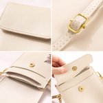 Personalized Classic Birth Flower PU Leather Crossbody Bag with Name and Touch Screen Window Travel Daily Use Birthday Gift for Women