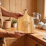 Personalized Engraved Everything Tastes Better Wooden Charcuterie Cutting Board with Handle and Year Home Decor Birthday Father's Day Gift for Dad