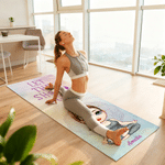 Toalla de Yoga Super Absorbente Personalizada Personaje de Yoga de Dibujos Animados con Nombre y Texto Accesorios Deportivos Regalo de Cumpleaños para Amigos Amantes del Yoga