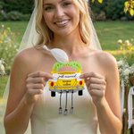 Personalised Multicolour Wedding Car Acrylic Ornament with Text Newly Married Christmas Wedding Anniversary Gift for Newlyweds