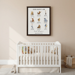 Personalised Classic Winnie the Pooh Canvas Prints with Name and Text Ship from USA Nursery Wall Decor Birthday Gift for Newborn Baby