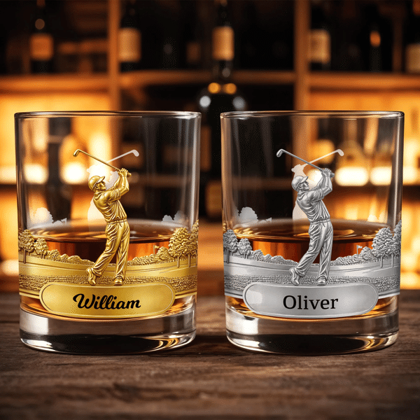 Verre à whisky 10 oz Rock Old Fashioned Cadeau d'anniversaire pour homme amateur de golf