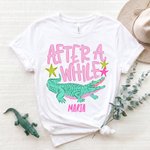 Gepersonaliseerd Chimpansee Buffel Krokodil Grappig Vaarwel Later Gator 100% Katoenen T-shirt met Naam Dagelijks Dragen Verjaardagscadeau voor Familie Vrienden