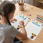 Personalized Kid Career Character Notepad with 40/80 Pages and Name Daily Use Back to School Birthday Gift for Kids Students