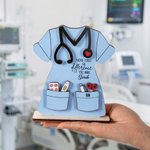 Personalized Nurse's Uniform Ornament with Title and Name Wooden Decoration Nurse Week Nurses' Day Gift for Nurse