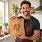 Personalized Engraved Everything Tastes Better Wooden Charcuterie Cutting Board with Handle and Year Home Decor Birthday Father's Day Gift for Dad