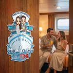 Aimant frigo personnalisé avec nom pour couple de personnages de bateaux de croisière Décoration maison Anniversaire Voyage d'été Cadeau pour couple