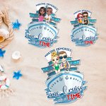 Aimant frigo personnalisé avec nom pour couple de personnages de bateaux de croisière Décoration maison Anniversaire Voyage d'été Cadeau pour couple
