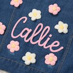 Personlig søt blomster barn lang denimjakke med navn dagligdags antrekk bursdag baby shower gave til jenter