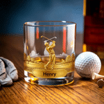 Verre à whisky 10 oz Rock Old Fashioned Cadeau d'anniversaire pour homme amateur de golf