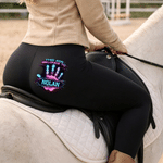 Personalised This Ass Belongs To Handprint Pattern Stretch Leggings Yoga Pants with Name Daily Wear Anniversary Gift for Wife Girlfriend