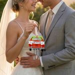 Personalised Multicolour Wedding Car Acrylic Ornament with Text Newly Married Christmas Wedding Anniversary Gift for Newlyweds