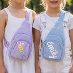 Henkilökohtainen monivärinen nimi Corduroy Mini Sling kukkaro Daily Play Ulkoiluaktiviteetit Syntymäpäivälahja pikkulapsille Lapset Lapset
