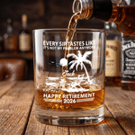 Personalisierte jeder Schluck schmeckt wie es ist nicht mein Problem Anymore 10 oz Rock Whiskey Glas mit Namen Vatertag Ruhestand Geschenk für Papa