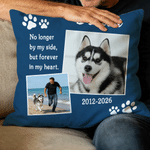 Personalized Paw Print Pet Photo Soft Throw Pillow Cover with Name and Text Home Decor Memorial Gift for Pet Lover