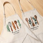 Personalized Watercolor Baking Tools Apron and Glove Set with Name Birthday Housewarming Gift for Moms Baker Lovers