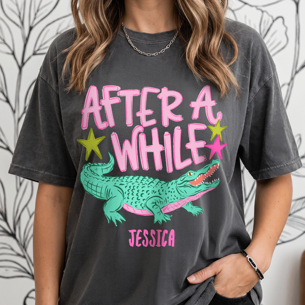 Personalized Chimpanzee Buffalo Crocodile Funny Goodbye Later Gator 100% Cotton T-shirt with Name Daily Wear Birthday Gift for Family Friends