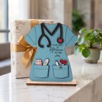 Personalized Nurse's Uniform Ornament with Title and Name Wooden Decoration Nurse Week Nurses' Day Gift for Nurse