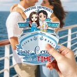 Aimant frigo personnalisé avec nom pour couple de personnages de bateaux de croisière Décoration maison Anniversaire Voyage d'été Cadeau pour couple
