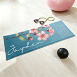 Personalized Birth Flower Super Absorbent Yoga Towel Mat with Name Sports Accessories Birthday Gift for Yoga Lovers Women