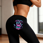 Personalised This Ass Belongs To Handprint Pattern Stretch Leggings Yoga Pants with Name Daily Wear Anniversary Gift for Wife Girlfriend