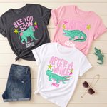 Gepersonaliseerd Chimpansee Buffel Krokodil Grappig Vaarwel Later Gator 100% Katoenen T-shirt met Naam Dagelijks Dragen Verjaardagscadeau voor Familie Vrienden
