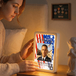 Personalizzato In Loving Memory Fallen Soldier LED Photo Frame Specchio con nome Giorno della memoria Regalo di simpatia per la famiglia dell'esercito perdita di una persona cara