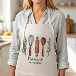 Personalized Watercolor Baking Tools Apron and Glove Set with Name Birthday Housewarming Gift for Moms Baker Lovers