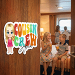 Personalized Cousin Crew Cartoon Character  Fridge Cruise Magnet with Name Home Decor Birthday Summer Travel Gift for Kid Cousin