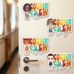 Personalized Cousin Crew Cartoon Character  Fridge Cruise Magnet with Name Home Decor Birthday Summer Travel Gift for Kid Cousin