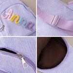 Henkilökohtainen monivärinen nimi Corduroy Mini Sling kukkaro Daily Play Ulkoiluaktiviteetit Syntymäpäivälahja pikkulapsille Lapset Lapset