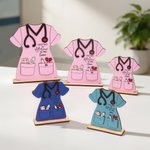 Personalized Nurse's Uniform Ornament with Title and Name Wooden Decoration Nurse Week Nurses' Day Gift for Nurse