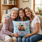 Personalised Inspirational Mom Quote Photo Floral Soft Cushion Cover with Name Home Sofa Decor Birthday Gift for Mom Grandma