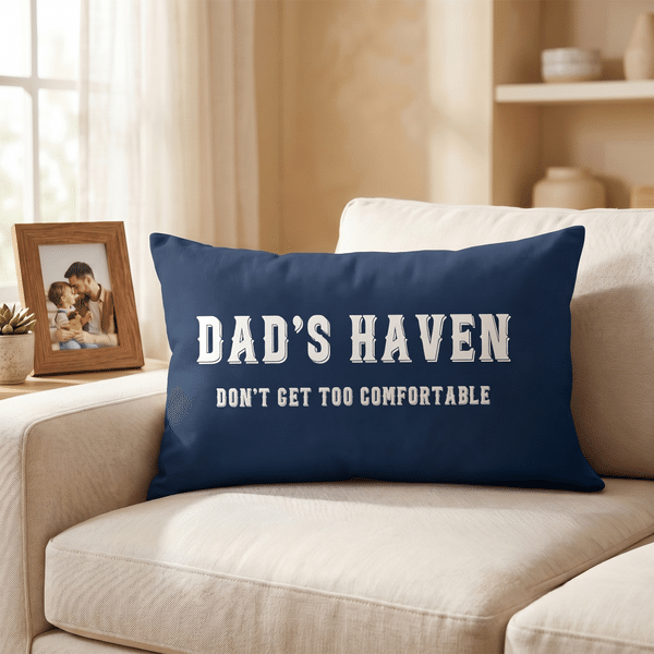 Personalised Minimalist Style Soft Rectangular Cushion Cover with Text Home Decor Happy Father's Day Gift for Father Man