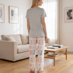 Personalised Bookshelf Comfortable Pyjama Set with Pockets and Name Home Wear Reading Birthday Gift for Book Lover