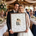 Acuarela personalizada estilo de la boda de fotos Impresiones en lienzo con nombre y fecha Regalo de boda para los recién casado