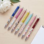 Personalizzato floreale Glitter 2 pezzi ricaricabile penna gel con nome scrittura Forniture Back to School lavoro regalo di compleanno per gli studenti infermieri insegnanti