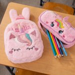 Personalised Cute Fantasy Unicorn School Backpack with Embroidery Name and Pencil Case Back to School Birthday Gift for Girls