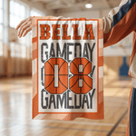 Personalized Ball Themed Prints Sport Towel with Name Number and Hanging Clip Game Day Birthday Gift for Sports Lovers