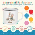 Tasse en émail 355 ml personnalisée avec initiale et nom - Cadeau d'anniversaire Pâques pour les enfants
