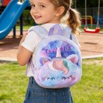 Personalised Cute Fantasy Unicorn School Backpack with Embroidery Name and Pencil Case Back to School Birthday Gift for Girls
