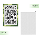 Personalized Ball Themed Prints Sport Towel with Name Number and Hanging Clip Game Day Birthday Gift for Sports Lovers