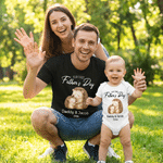 Henkilökohtainen ensimmäinen isämme Animal Pattern 100% puuvilla T-paita Baby Bodysuit Matching Outfit nimet Isänpäivä lahja isälle vauva