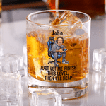 Personalised Funny Dad Photo 10 oz Old Fashioned Rock Whiskey Glass with Name Father's Day Birthday Gift for Man Whiskey Enthusiast