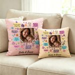 Personalised Inspirational Mom Quote Photo Floral Soft Cushion Cover with Name Home Sofa Decor Birthday Gift for Mom Grandma