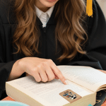 Clip segnalibro magnetica personalizzata per laurea Highland in pelle di mucca e PU con nome e iniziali Accessorio per la lettura Regalo di laurea per laureati topo di biblioteca