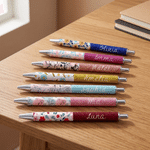 Personalizzato floreale Glitter 2 pezzi ricaricabile penna gel con nome scrittura Forniture Back to School lavoro regalo di compleanno per gli studenti infermieri insegnanti