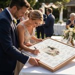 Acuarela personalizada estilo de la boda de fotos Impresiones en lienzo con nombre y fecha Regalo de boda para los recién casado