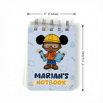 Personalised Colourful Cartoon Character Notebook with Name Daily Use Back to School Birthday Gift for Student
